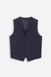GILET FANTASIA QUADRI BLEU